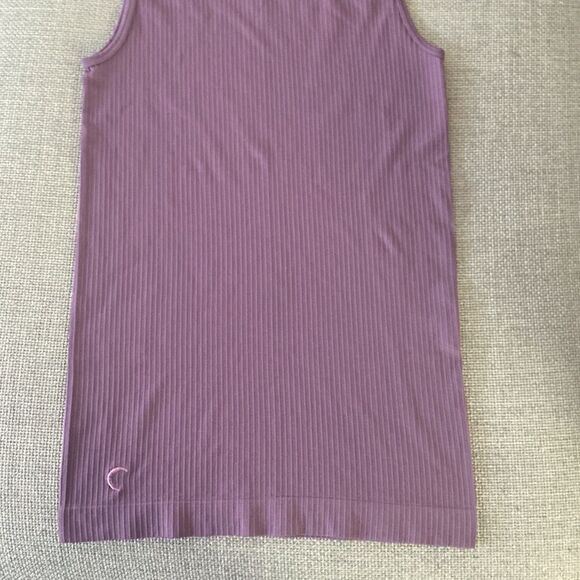 Zyia Parallel Tank Top Lilac Ribbed Stretch Ultra Soft Full Coverage Size S - Picture 9 of 10